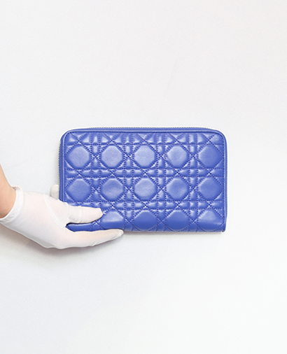 Christian Dior Travel Wallet, &pound;250, Accessories, Blue, Lambskin Leather, Front view